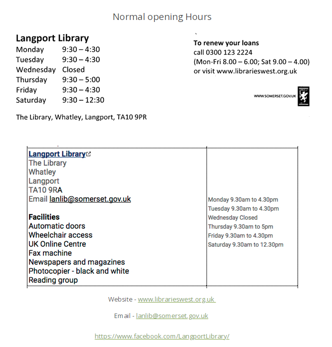 Langport library opening times